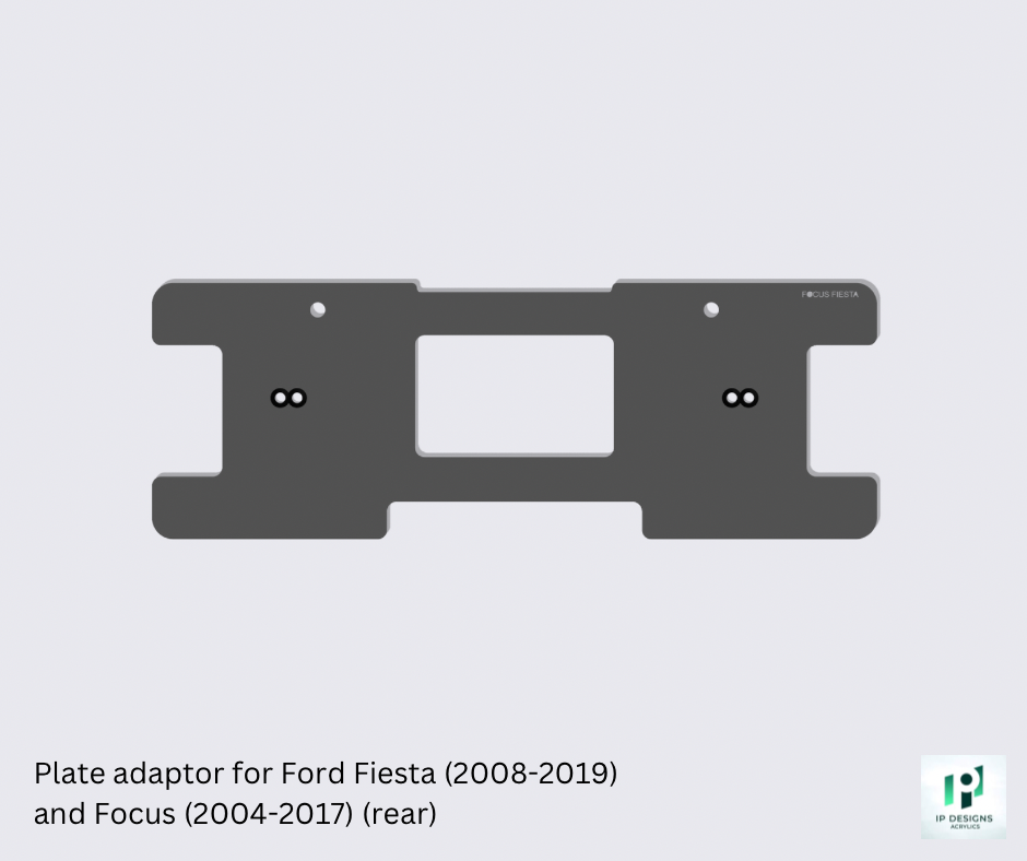 Plate adaptor (rear) for Ford Fiesta (2008-2019) and Ford Focus (2004-2017)